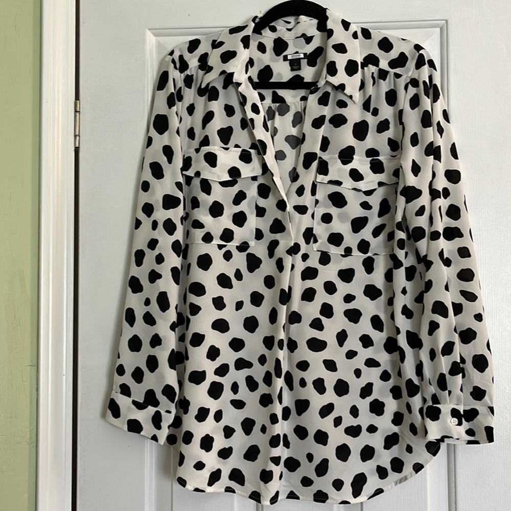 Ann Taylor Print Blouse Size L